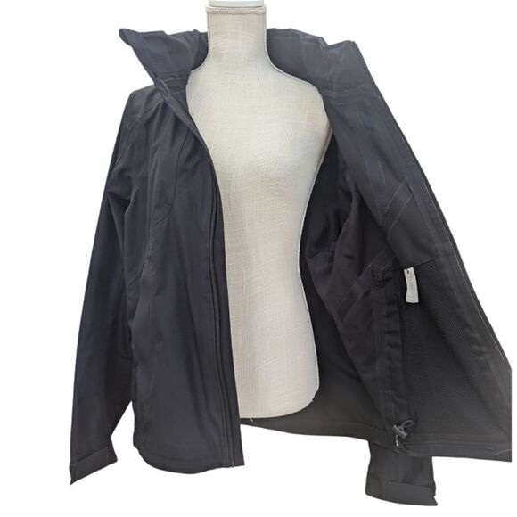 Sandro Paris Polyester Soft Shell Jacket Hooded Stowaway Black Size XL - Picture 5 of 9